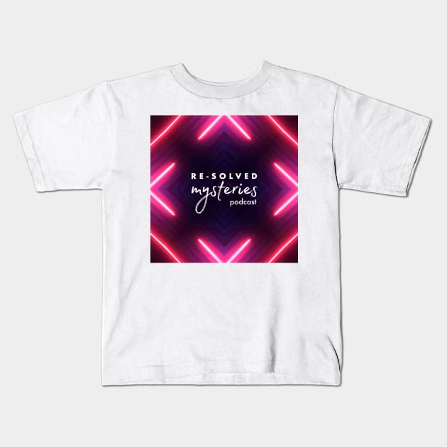 Re-Solved Mysteries Glowy AF Neon Logo v2 Kids T-Shirt by Re-Solved Mysteries